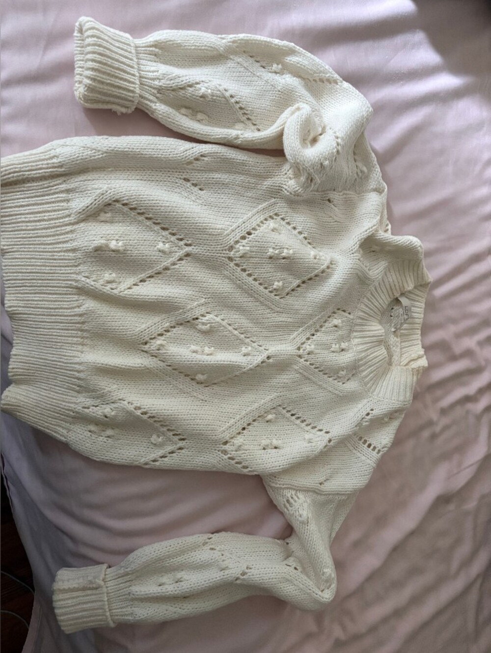 Loft - Cream Cable Knit Women's Sweater